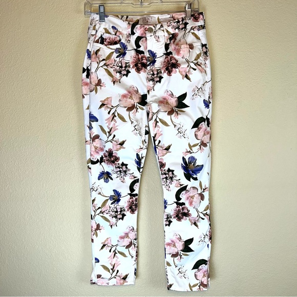 JEN7 by Seven For All Mankind Floral Cropped Skinny Jeans Sz 6 - Picture 2 of 12
